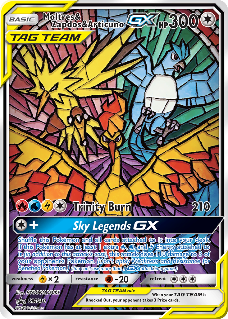 Moltres & Zapdos & Articuno-GX – SM Black Star Promos SM210 Pokémon card