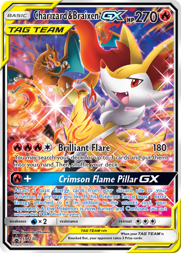 Charizard & Braixen-GX – SM Black Star Promos SM230 Pokémon card
