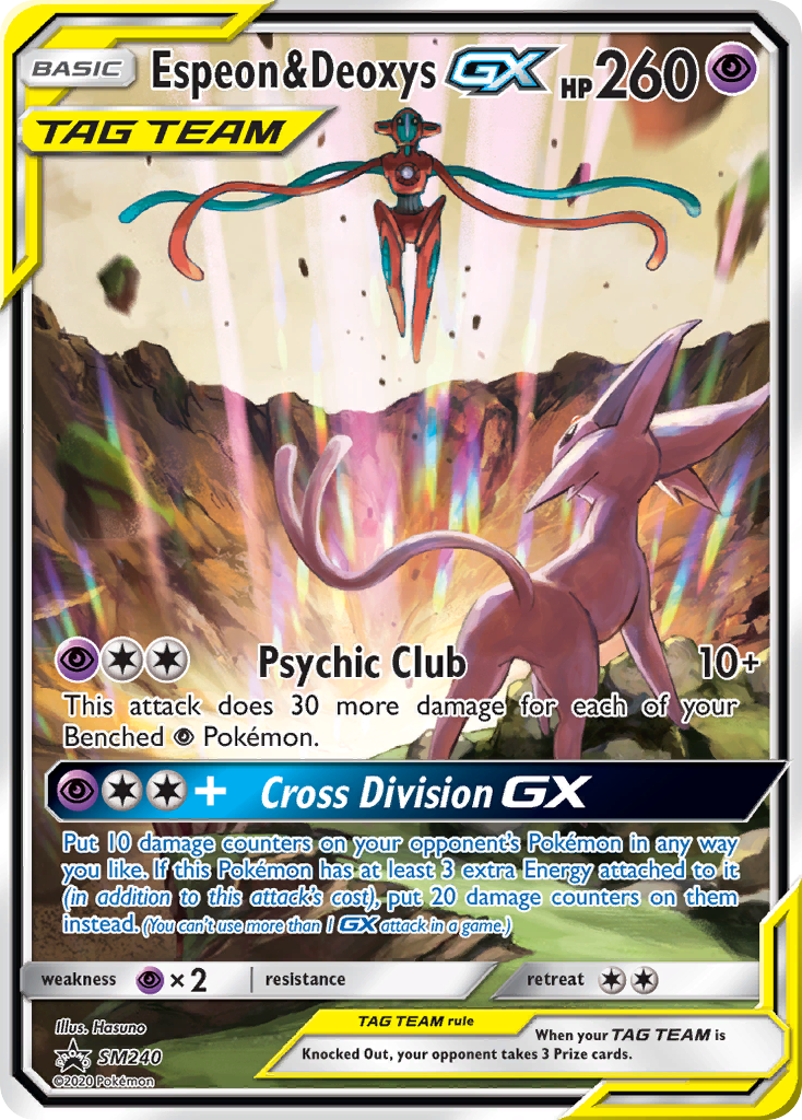 Espeon & Deoxys-GX – SM Black Star Promos SM240 Pokémon card