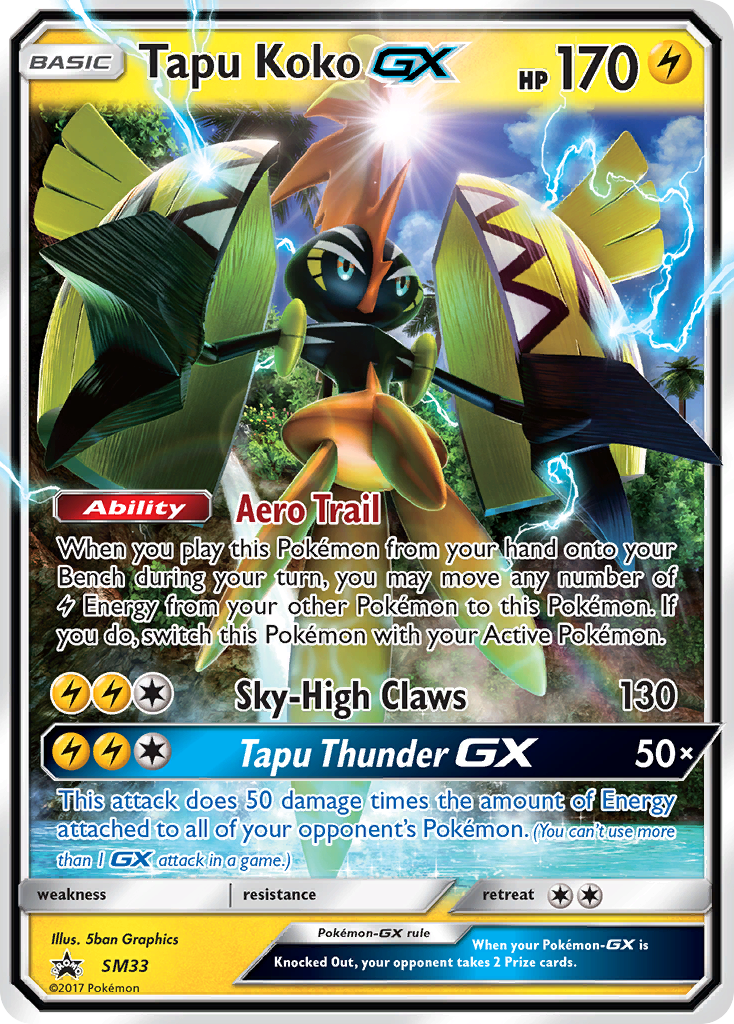 Tapu Koko-GX – SM Black Star Promos SM33 Pokémon card