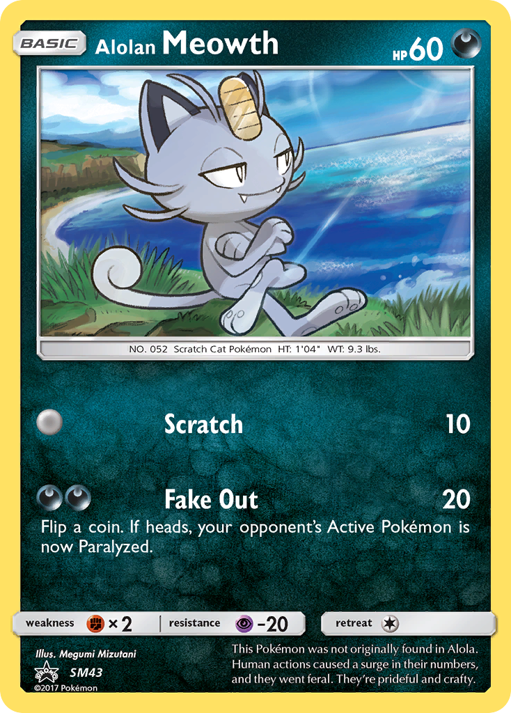Alolan Meowth – SM Black Star Promos SM43 Pokémon card