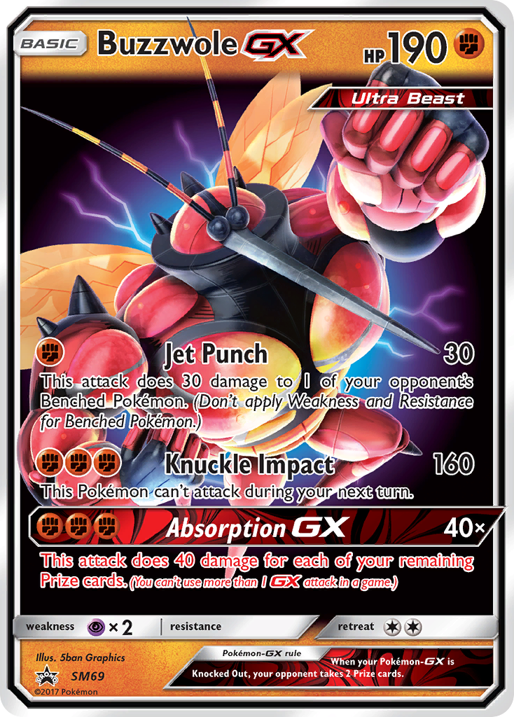 Buzzwole-GX – SM Black Star Promos SM69 Pokémon card