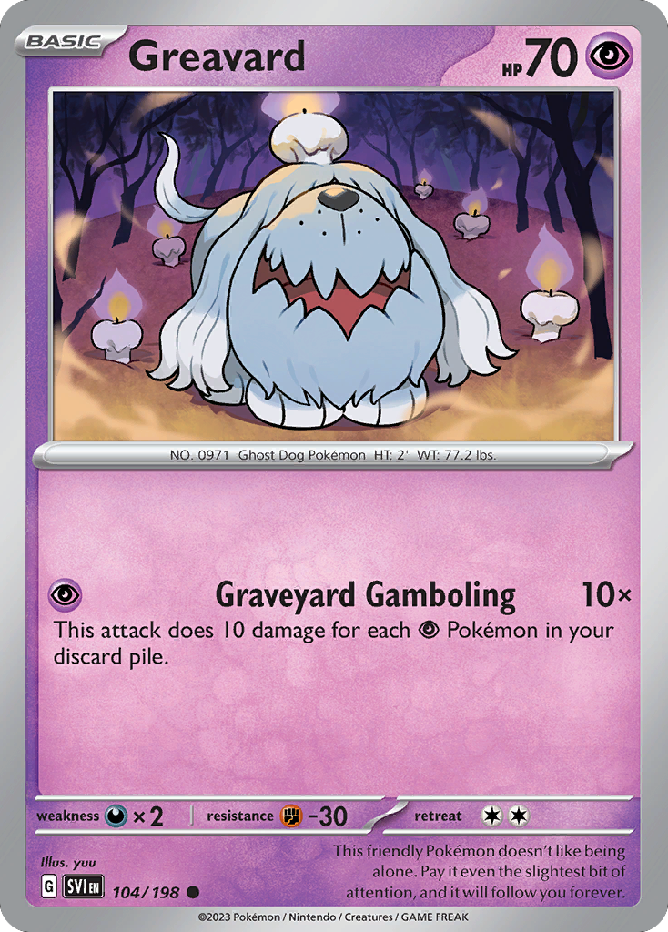 Greavard – Scarlet & Violet 104/198 Pokémon card