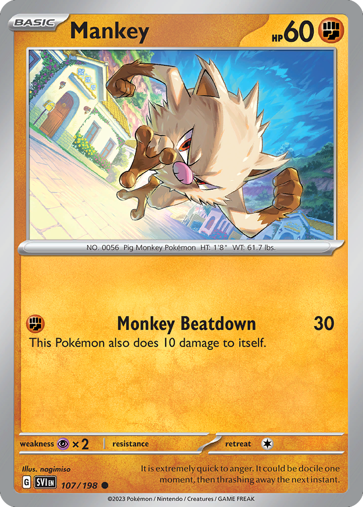 Mankey – Scarlet & Violet 107/198 Pokémon card