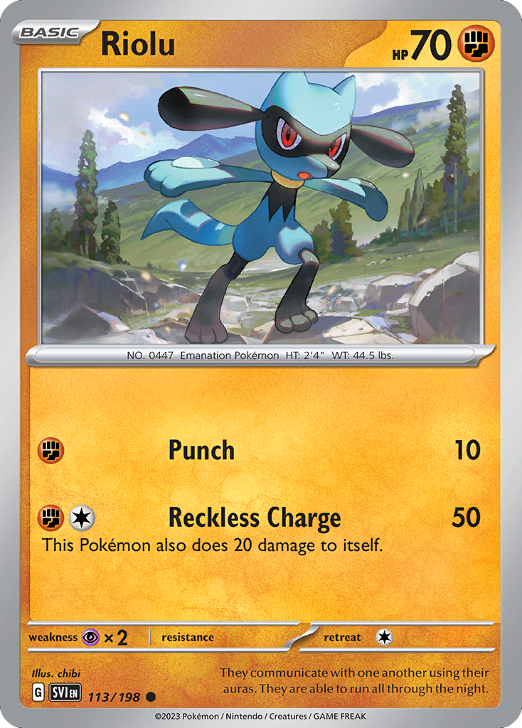 Riolu – Scarlet & Violet 113/198 Pokémon card