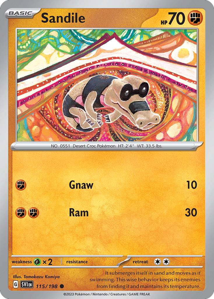 Sandile – Scarlet & Violet 115/198 Pokémon card