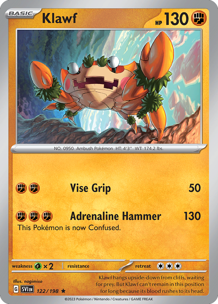 Klawf – Scarlet & Violet 122/198 Pokémon card
