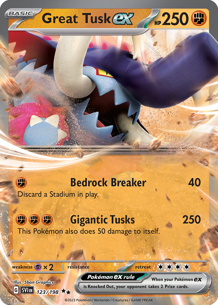 Great Tusk ex – Scarlet & Violet 123/198 Pokémon card