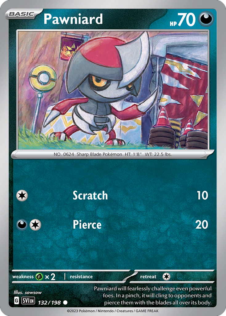 Pawniard – Scarlet & Violet 132/198 Pokémon card