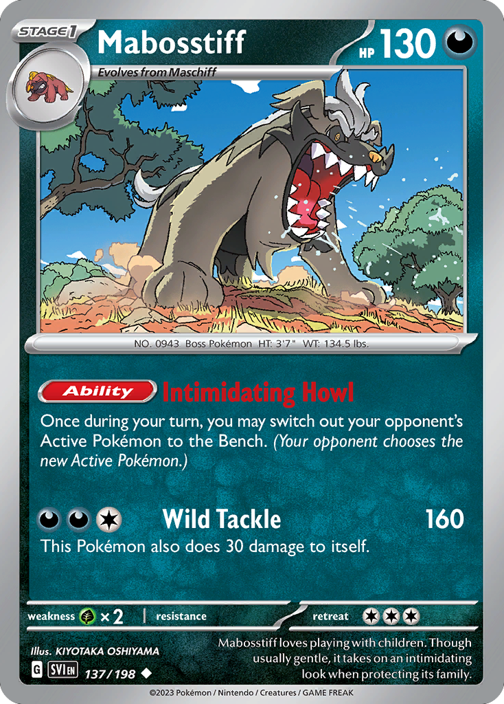 Mabosstiff – Scarlet & Violet 137/198 Pokémon card