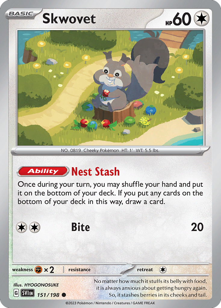 Skwovet – Scarlet & Violet 151/198 Pokémon card