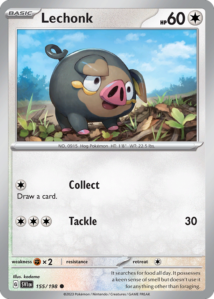 Lechonk – Scarlet & Violet 155/198 Pokémon card