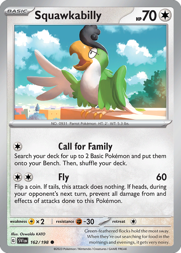 Squawkabilly – Scarlet & Violet 162/198 Pokémon card