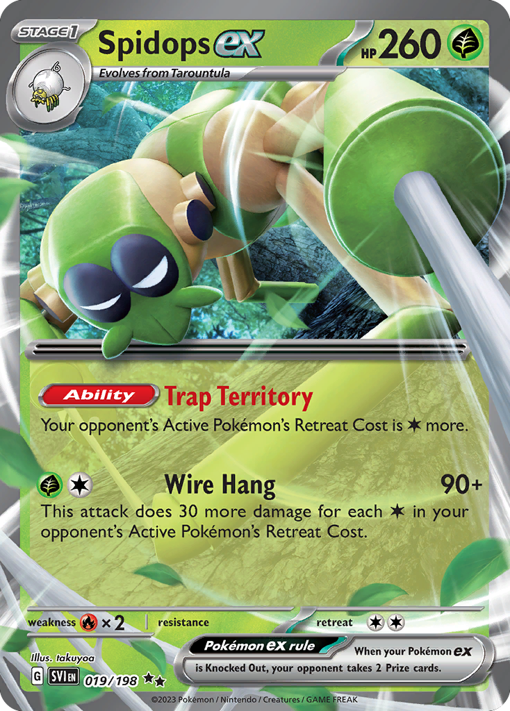Spidops ex – Scarlet & Violet 019/198 Pokémon card