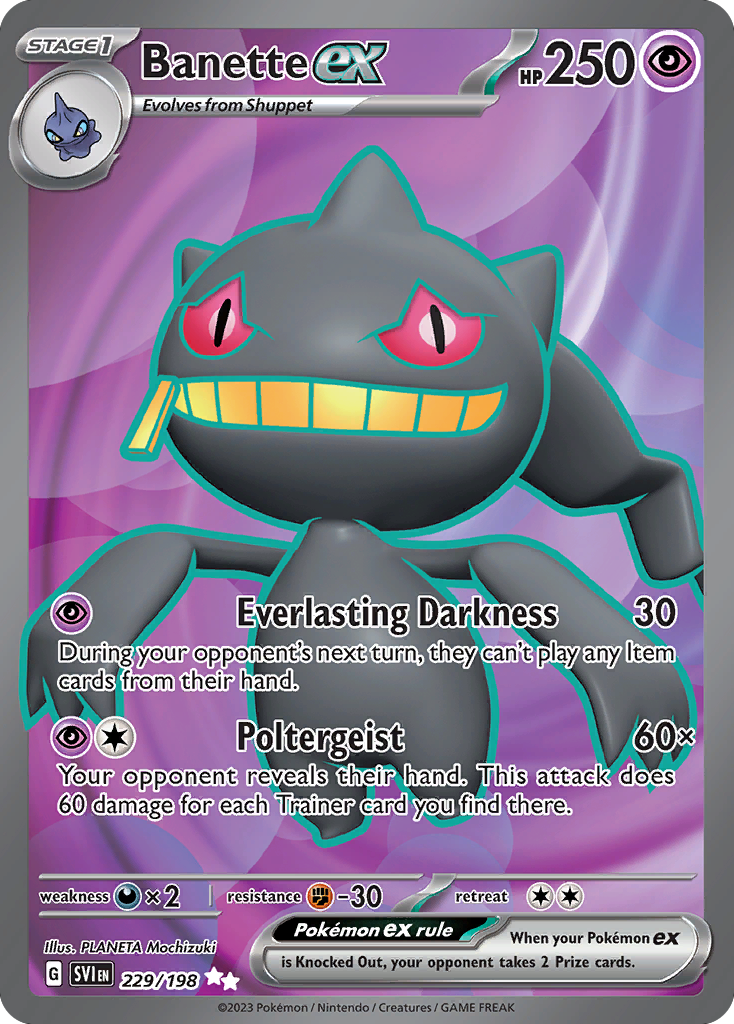 Banette ex – Scarlet & Violet 229/198 Pokémon card