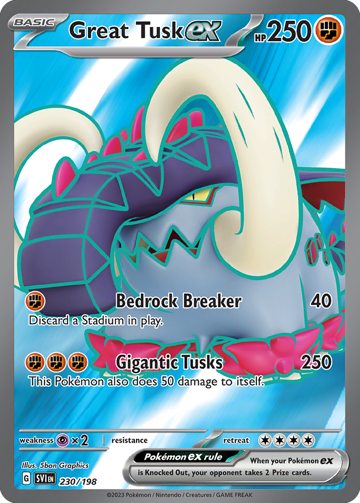 Great Tusk ex – Scarlet & Violet 230/198 Pokémon card