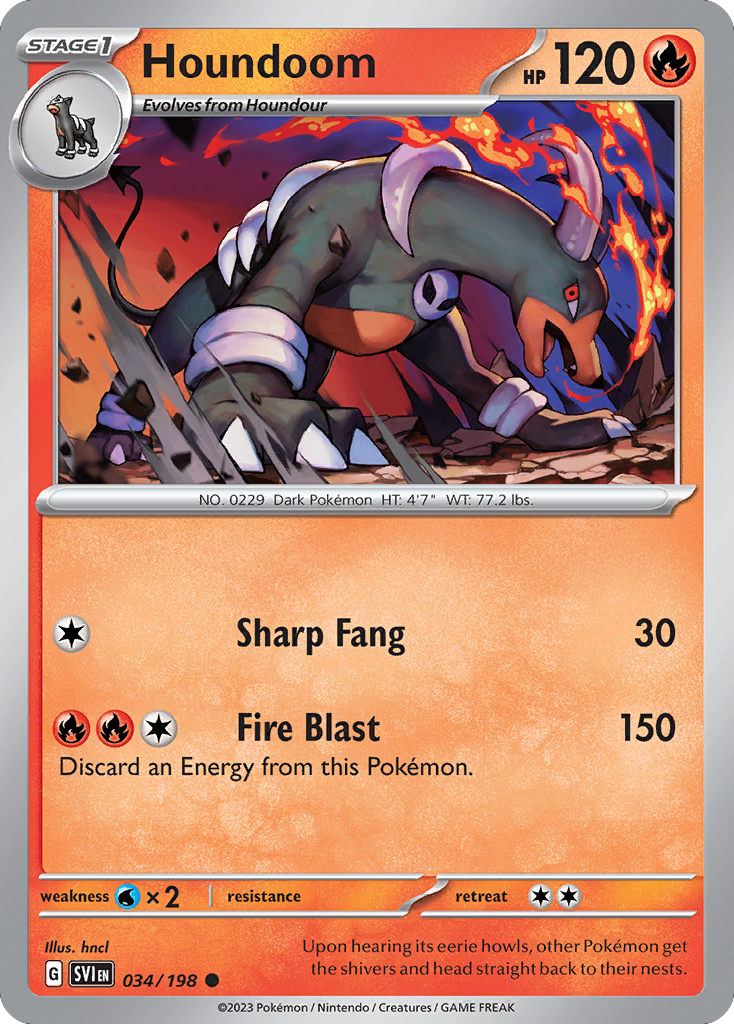 Houndoom – Scarlet & Violet 034/198 Pokémon card