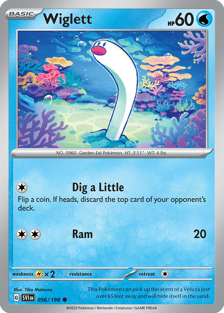 Wiglett – Scarlet & Violet 056/198 Pokémon card