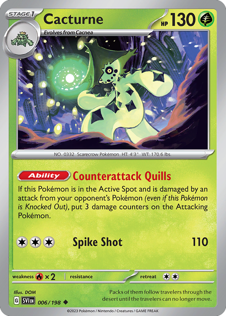 Cacturne – Scarlet & Violet 006/198 Pokémon card