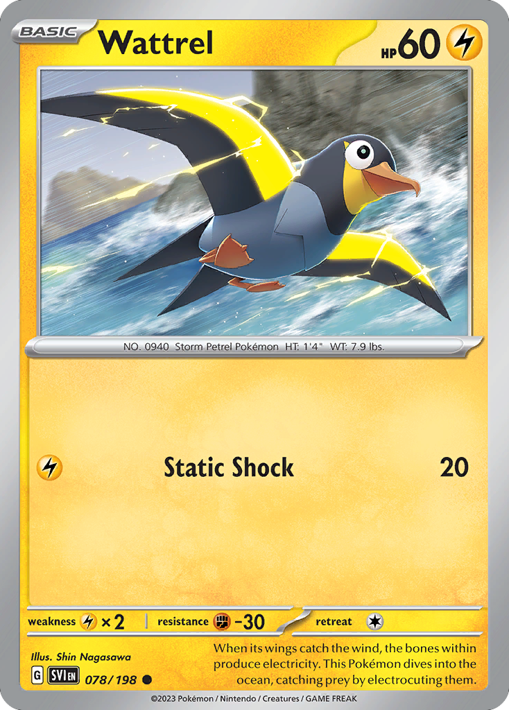 Wattrel – Scarlet & Violet 078/198 Pokémon card