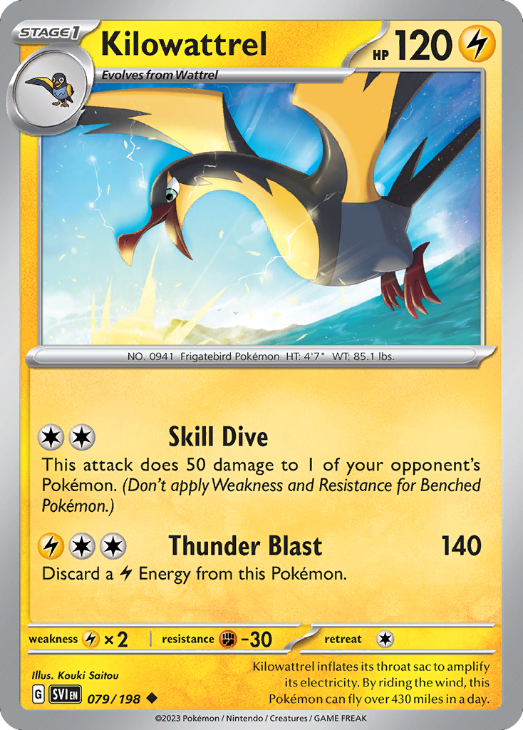Kilowattrel – Scarlet & Violet 079/198 Pokémon card