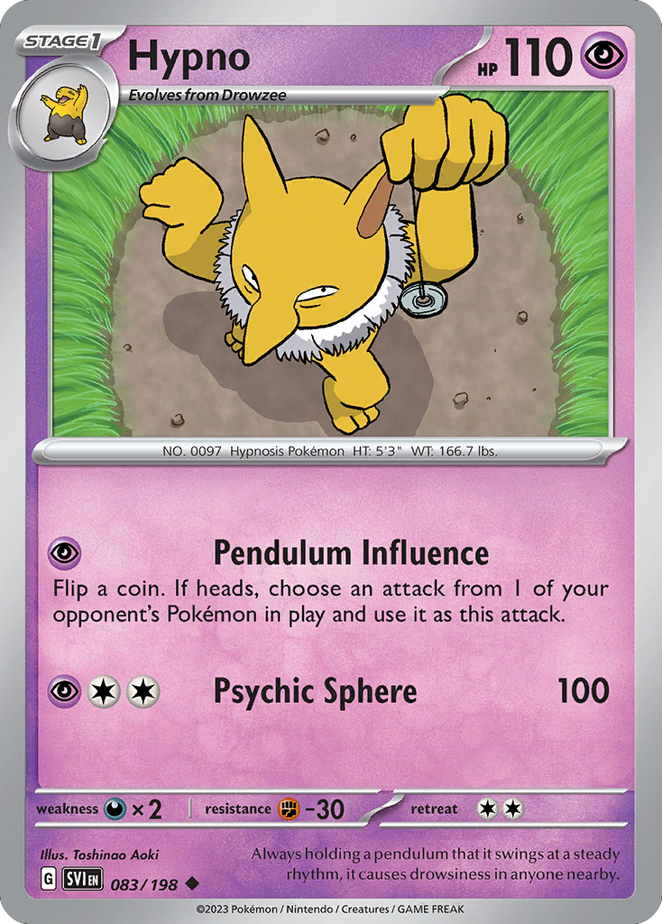 Hypno – Scarlet & Violet 083/198 Pokémon card