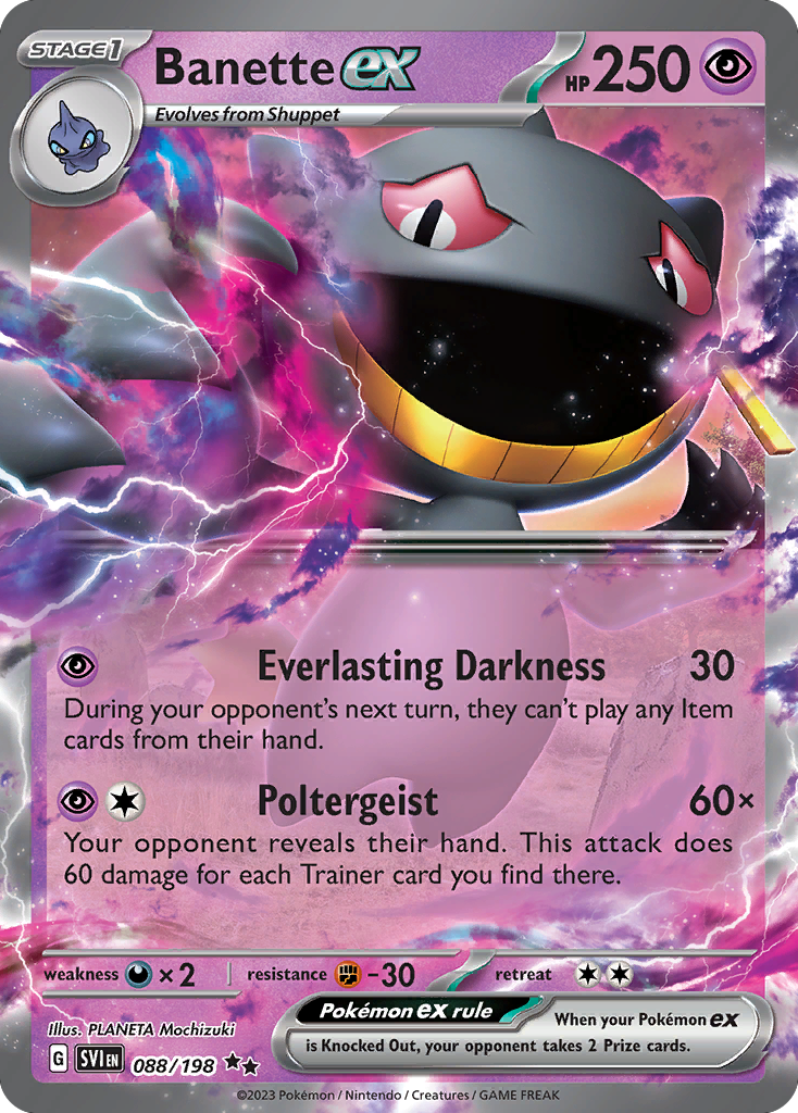 Banette ex – Scarlet & Violet 088/198 Pokémon card