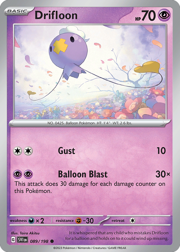Drifloon – Scarlet & Violet 089/198 Pokémon card