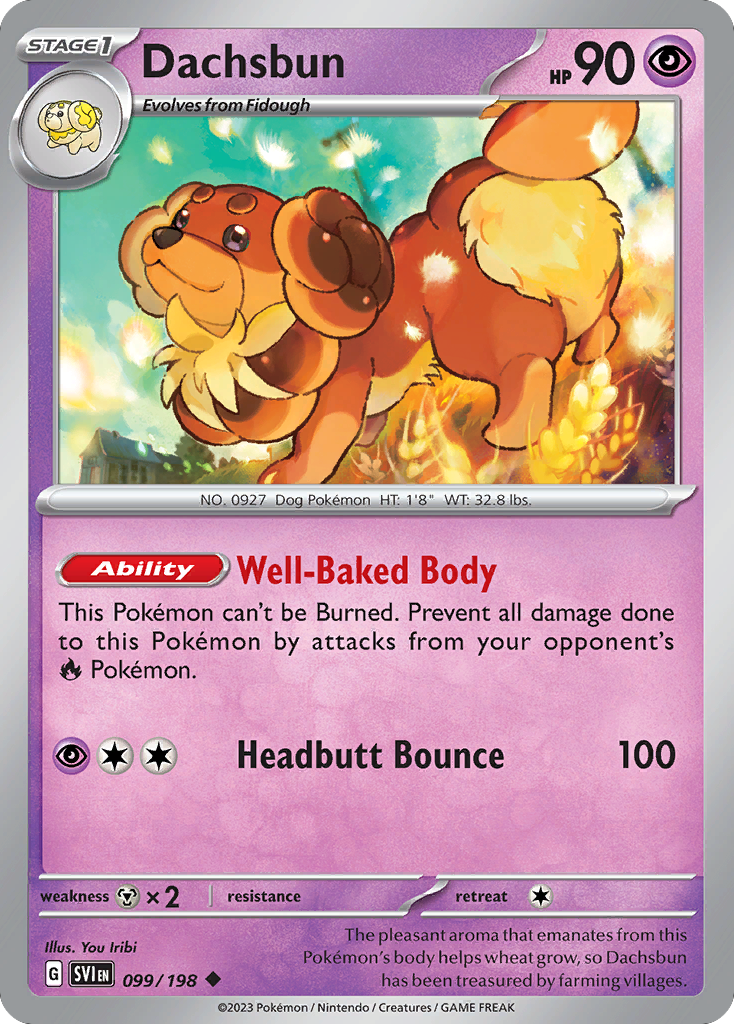 Dachsbun – Scarlet & Violet 099/198 Pokémon card