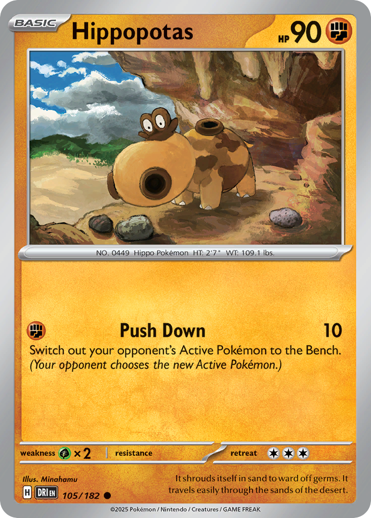 Hippopotas – Destined Rivals 105/182 Pokémon card