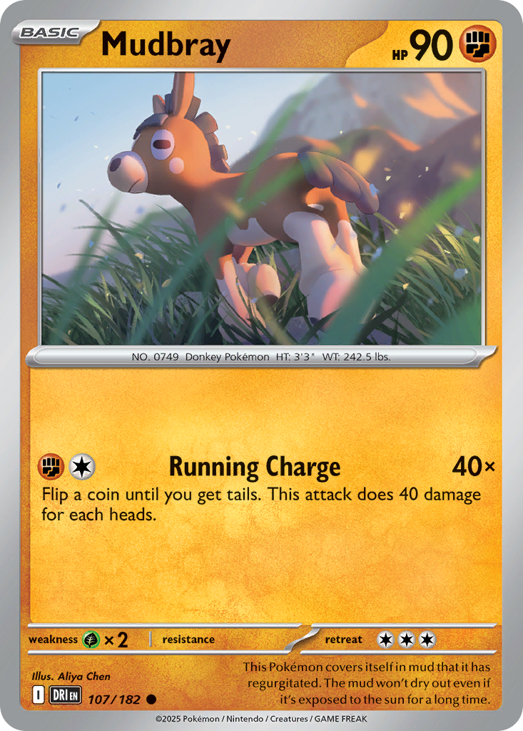 Mudbray – Destined Rivals 107/182 Pokémon card