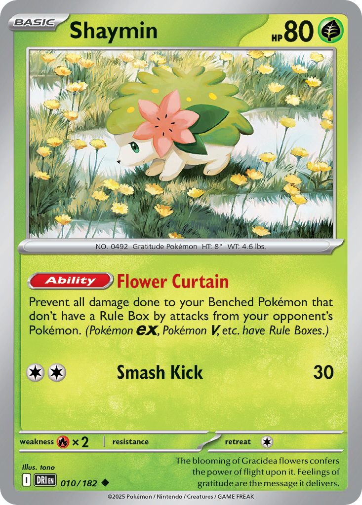 Shaymin – Destined Rivals 010/182 Pokémon card