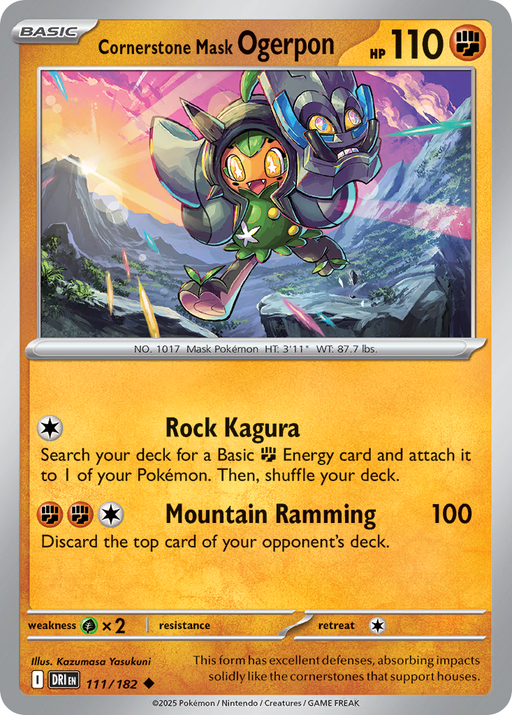 Cornerstone Mask Ogerpon – Destined Rivals 111/182 Pokémon card