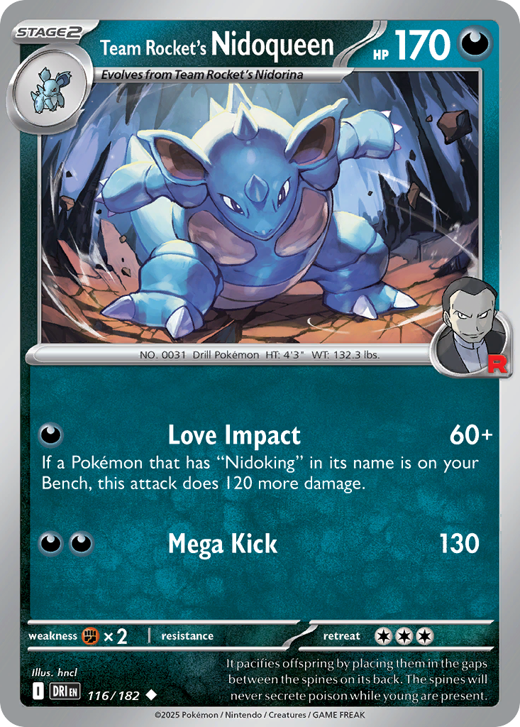 Team Rocket's Nidoqueen – Destined Rivals 116/182 Pokémon card
