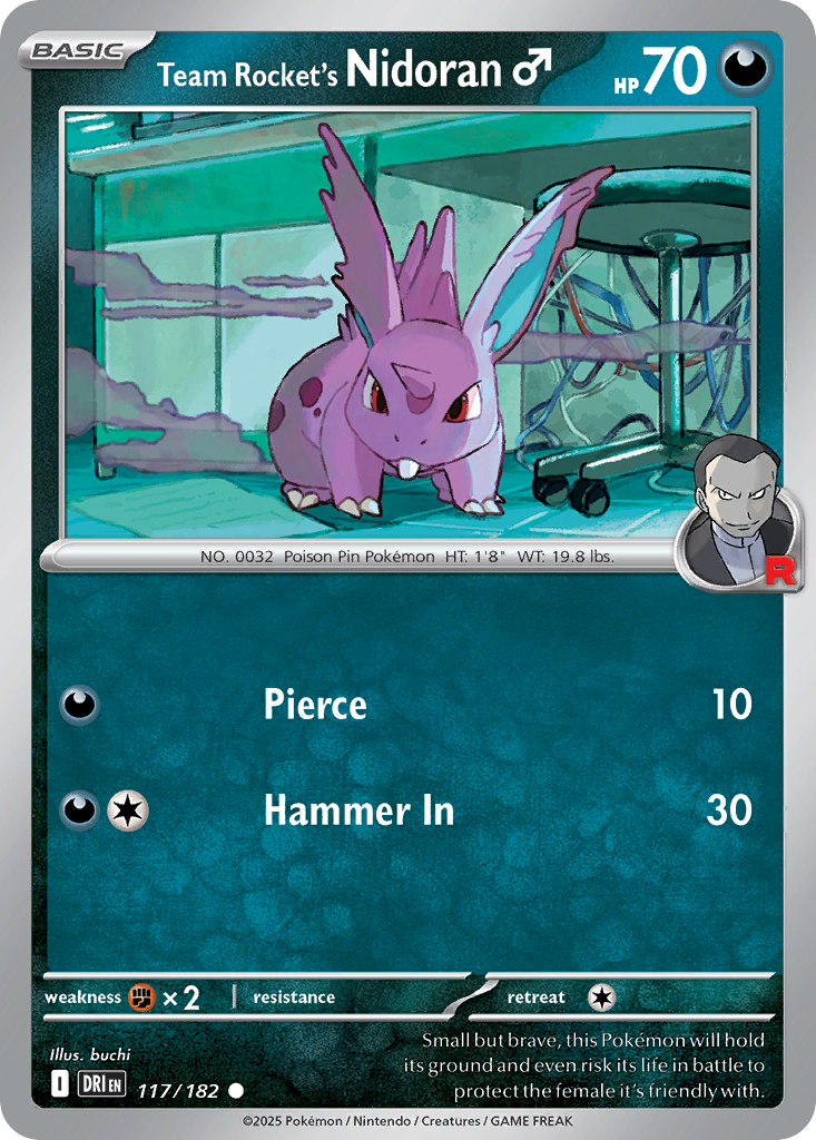 Team Rocket's Nidoran♂ – Destined Rivals 117/182 Pokémon card