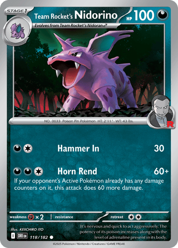 Team Rocket's Nidorino - Destined Rivals 118