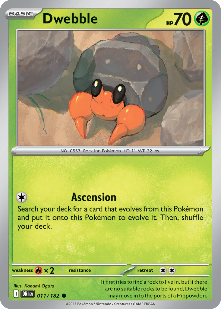Dwebble – Destined Rivals 011/182 Pokémon card