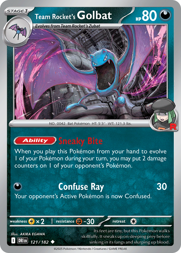 Team Rocket's Golbat – Destined Rivals 121/182 Pokémon card