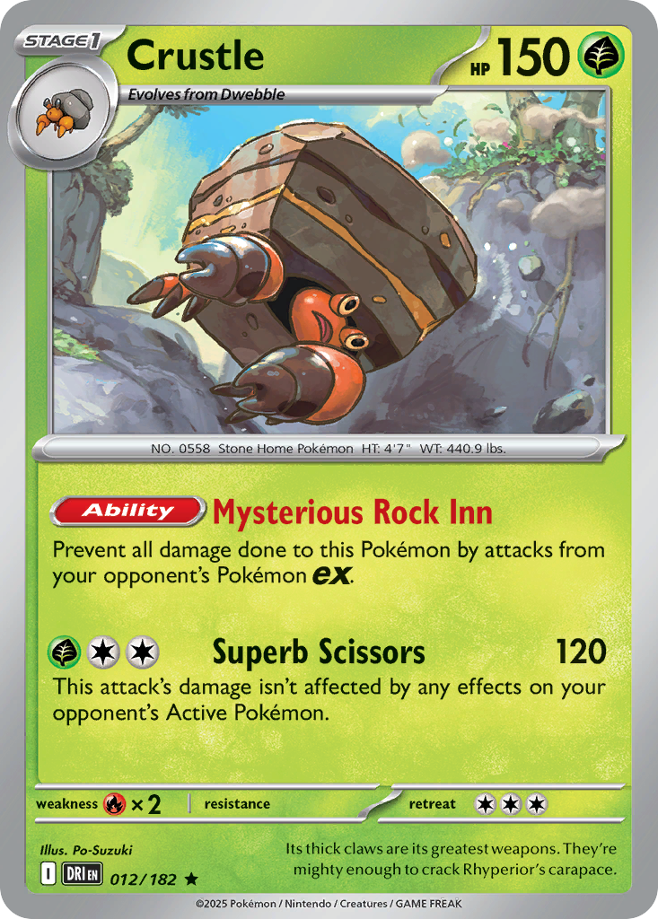 Crustle – Destined Rivals 012/182 Pokémon card