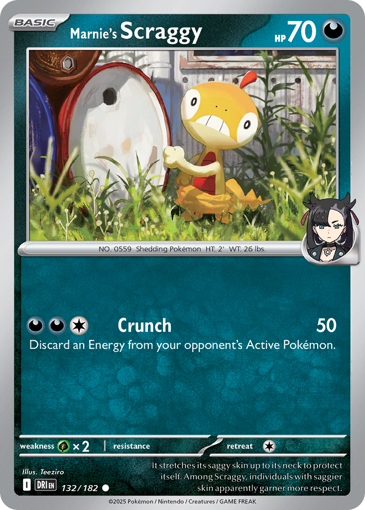 Marnie's Scraggy – Destined Rivals 132/182 Pokémon card