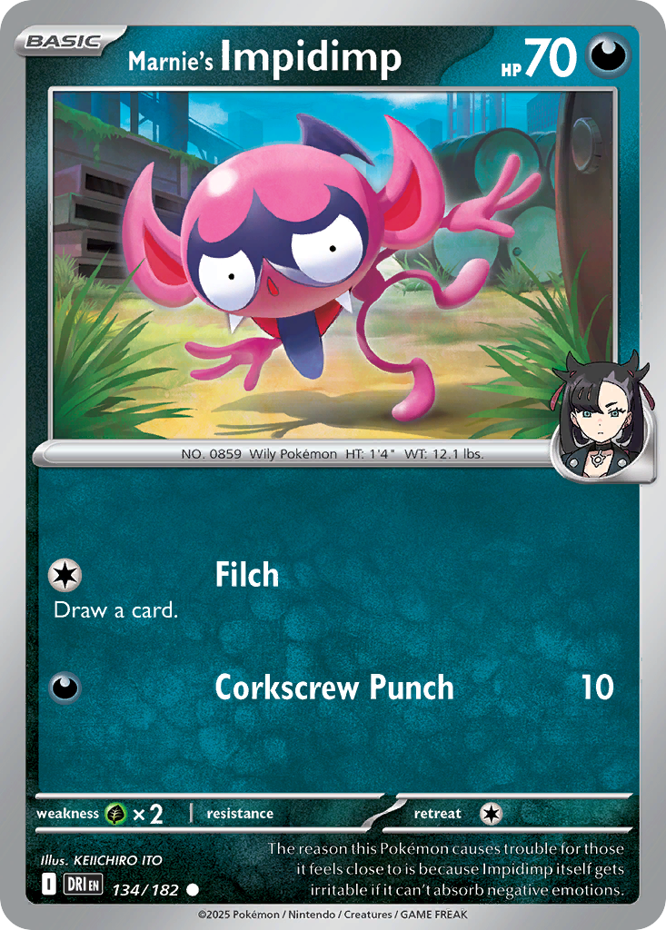 Marnie's Impidimp – Destined Rivals 134/182 Pokémon card