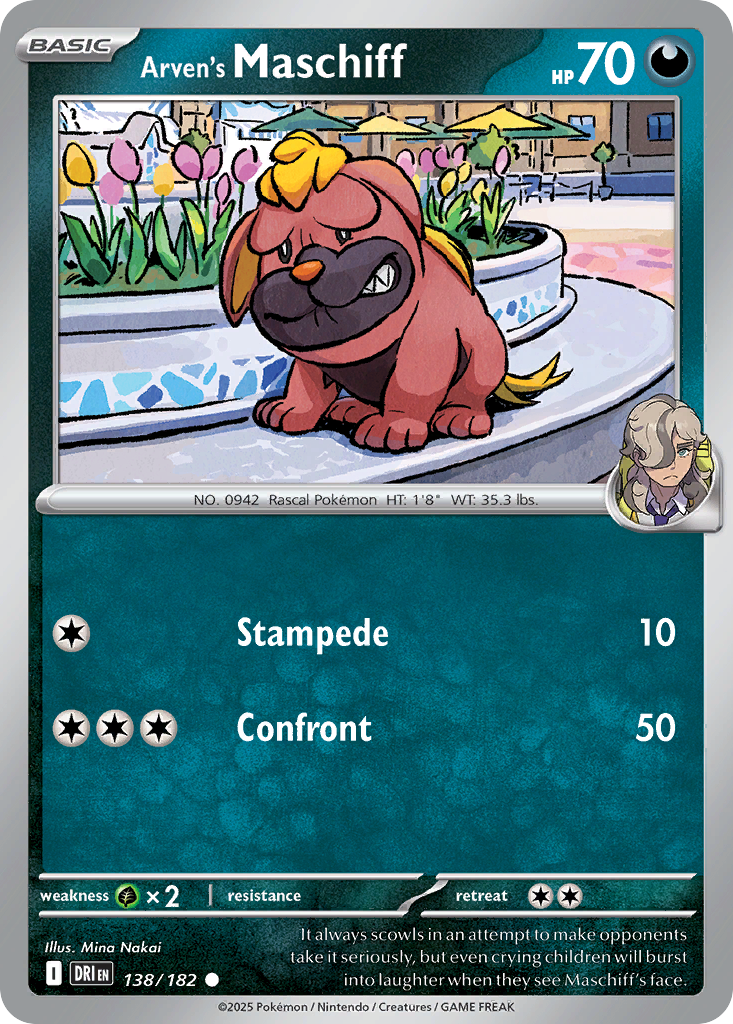 Arven's Maschiff – Destined Rivals 138/182 Pokémon card