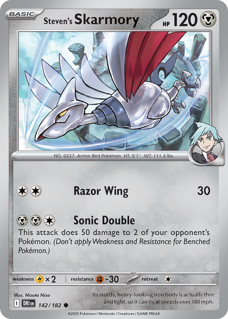 Steven's Skarmory – Destined Rivals 142/182 Pokémon card