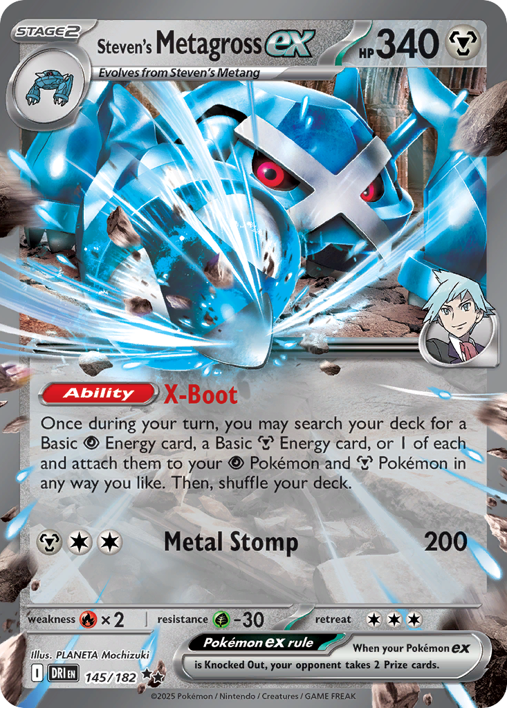 Steven's Metagross ex – Destined Rivals 145/182 Pokémon card