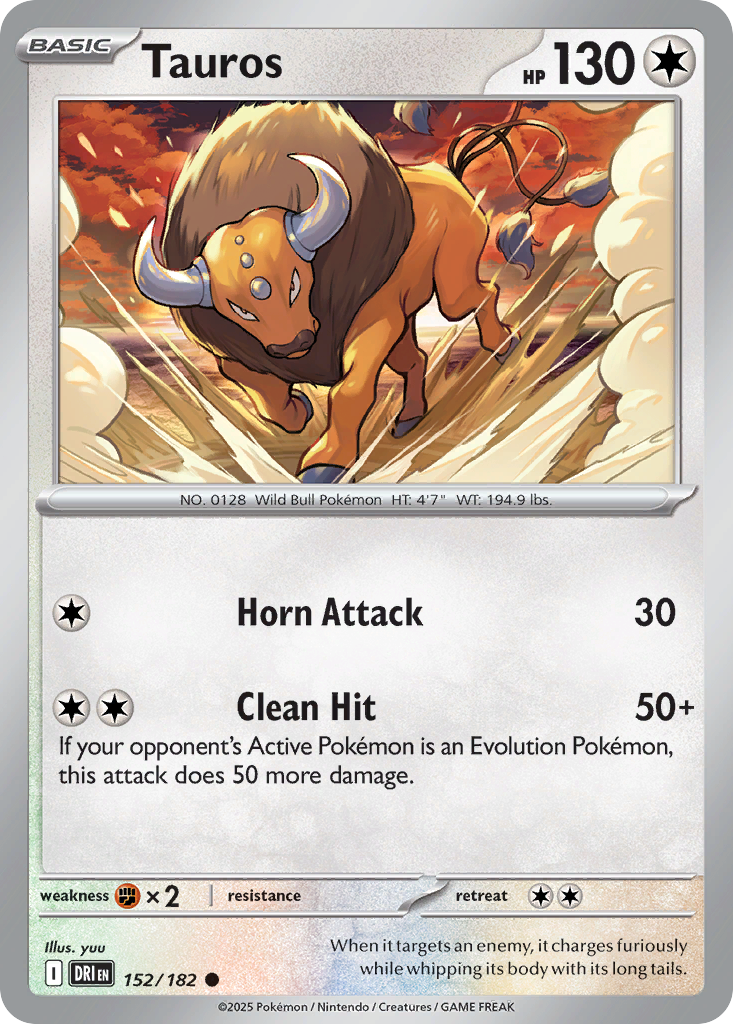 Tauros – Destined Rivals 152/182 Pokémon card