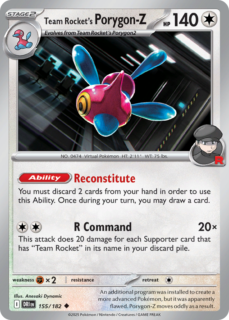 Team Rocket's Porygon-Z – Destined Rivals 155/182 Pokémon card