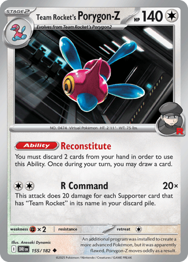 Team Rocket's Porygon-Z - Destined Rivals 155