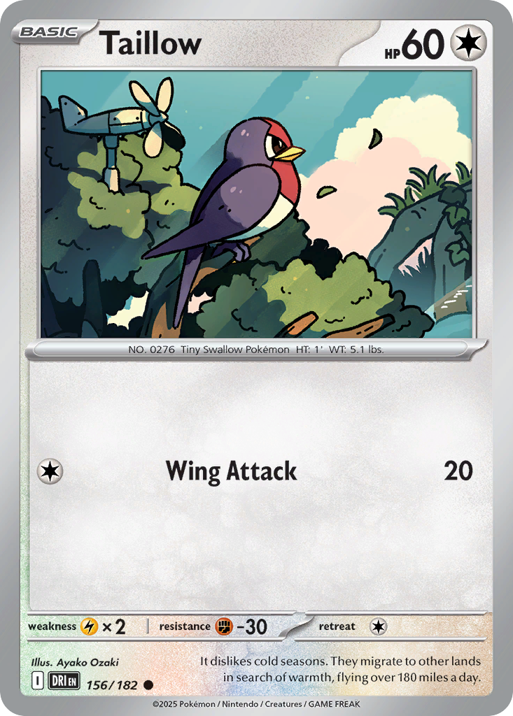 Taillow – Destined Rivals 156/182 Pokémon card