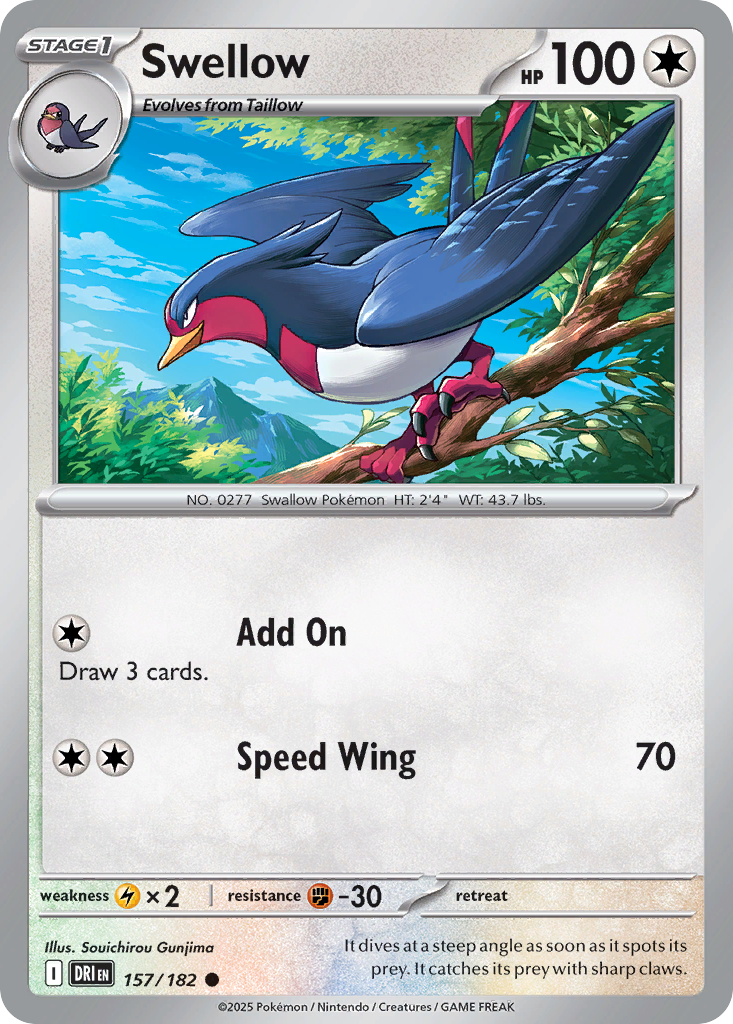 Swellow – Destined Rivals 157/182 Pokémon card
