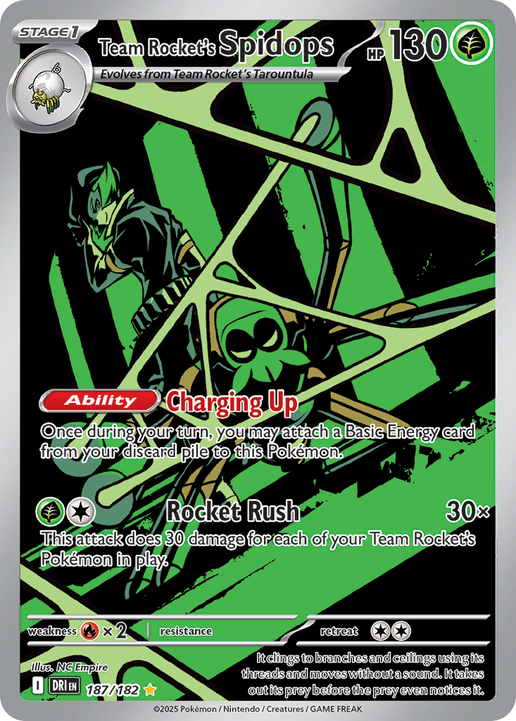 Team Rocket's Spidops – Destined Rivals 187/182 Pokémon card